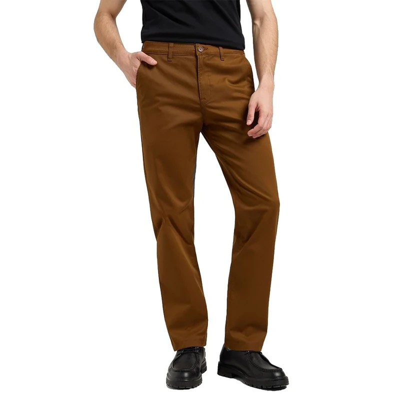 Lee Men's Regular Chino Pants, Quail Brown, 38 W/32 L