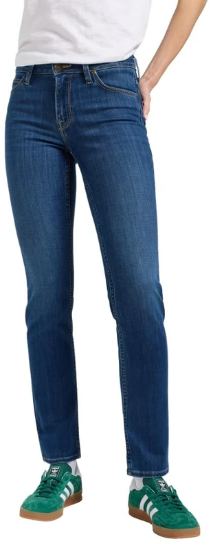 Lee Women's Elly Slim Straight Fit Straight Leg Jeans, Ivy Wash, 36W x 33L