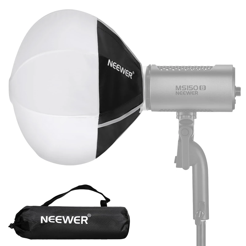 NEEWER 12"/30cm Lantern Softbox with NEEWER Mount (Not Bowens Mount), Quick Release 360° Omnidirectional Light Diffuser Modifier Mini Softbox for MS60 MS60B MS60C MS150B LED Video Studio Light, NS6L