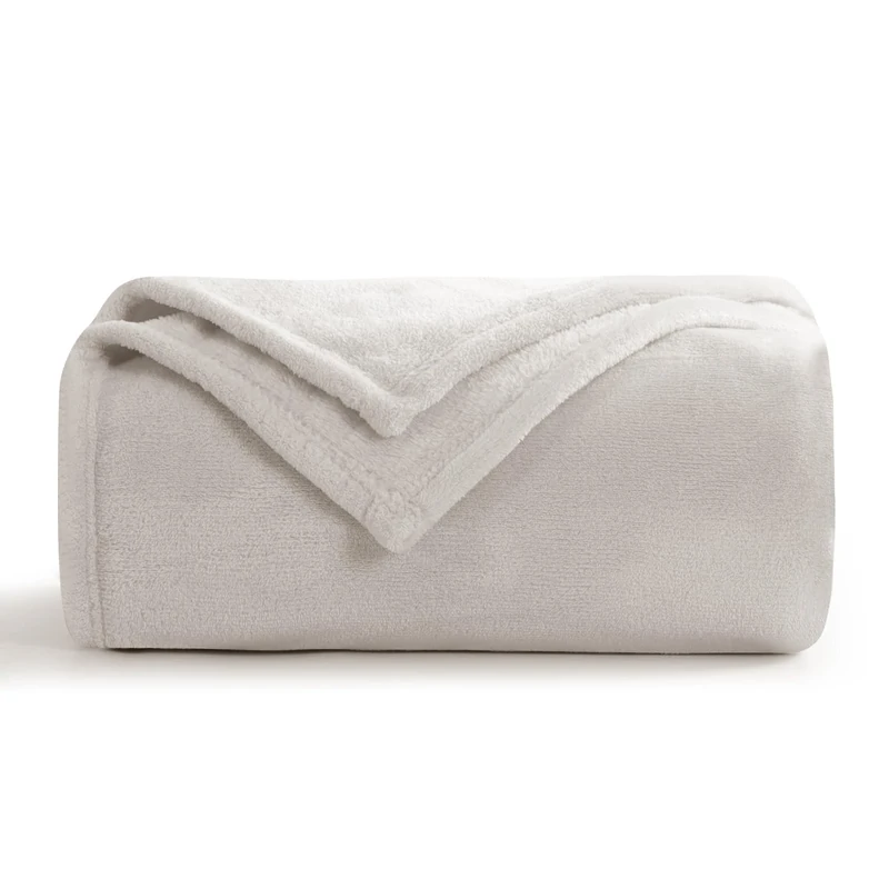 Aisbo Fleece Blanket Beige Throw - Versatile Soft Warm Blanket Fluffy Throws for Bed Double Size, Cozy Solid Flannel Twin Blanket for Sofa Couch, 150x200cm