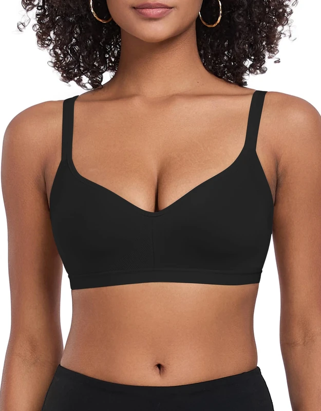 ANGOOL Women's Sports Bra Non-Wired Padded Adjustable Straps Low Impact Workout for Yoga Pilates Gym, Black, 3XL