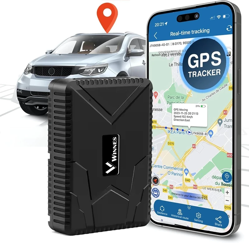 4G GPS Tracker No Subscription Fee Real Time Tracking Magnetic Waterproof Tracker Devices 60 Days Standby Time 7800mAh Rechargeable 4G Car Tracker With Multiple Alarms and Free APP/Web