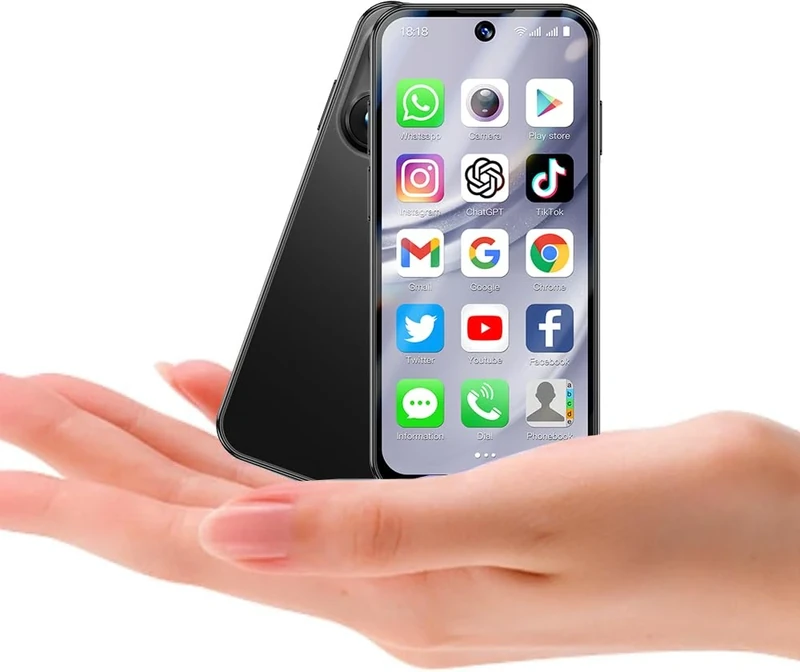 Hipipooo Kids Cell Phone 4G, Unlocked Mini Smartphone for Boys Girls with Android 12, 4GB RAM 64GB ROM, 3.88-Inch Screen, 2.0+5.0MP Dual Camera, 1950mAh Battery, Dual SIM（Black）