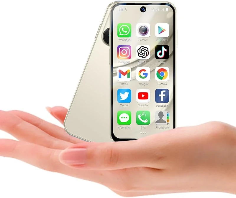 Hipipooo Kids Cell Phone 4G, Unlocked Mini Smartphone for Boys Girls with Android 12, 4GB RAM 64GB ROM, 3.88-Inch Screen, 2.0+5.0MP Dual Camera, 1950mAh Battery, Dual SIM（Beige）