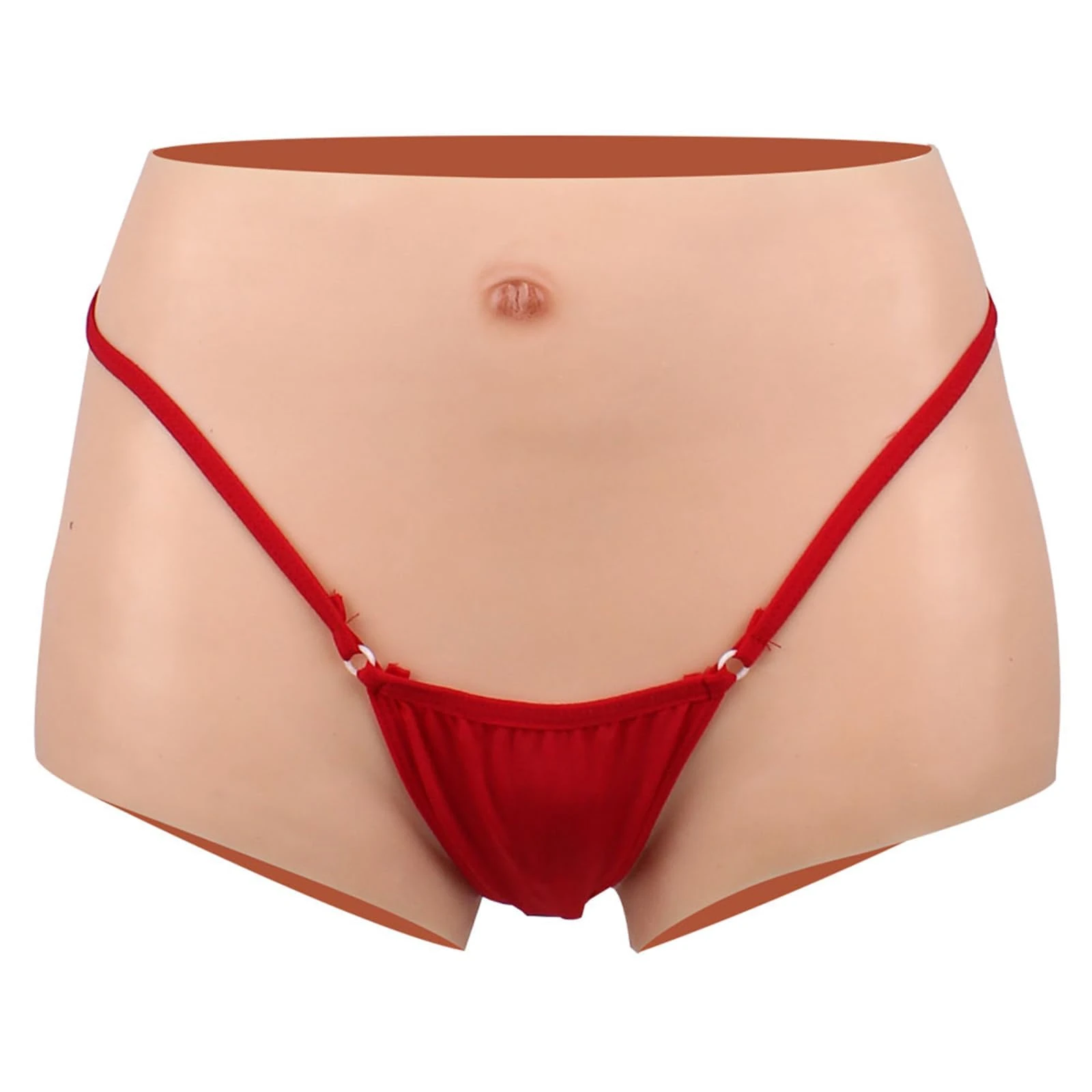 CRRCLSY Silicone Panty Lightweight Hip Buttock Shapewear Vagina Panty for Crossdressers Drag Queen (Ivory, Large)