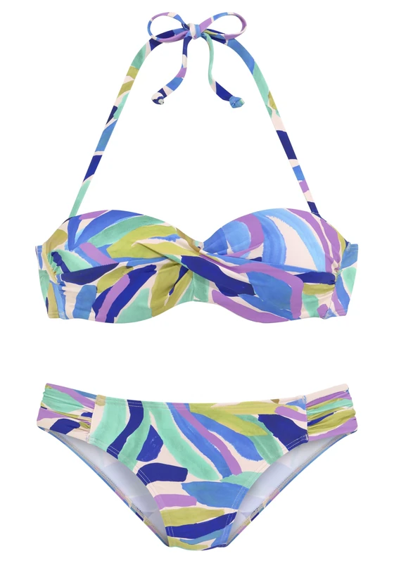 s.Oliver Women's May-296 Bikini Set, Blue-Green Patterned, 34 / C