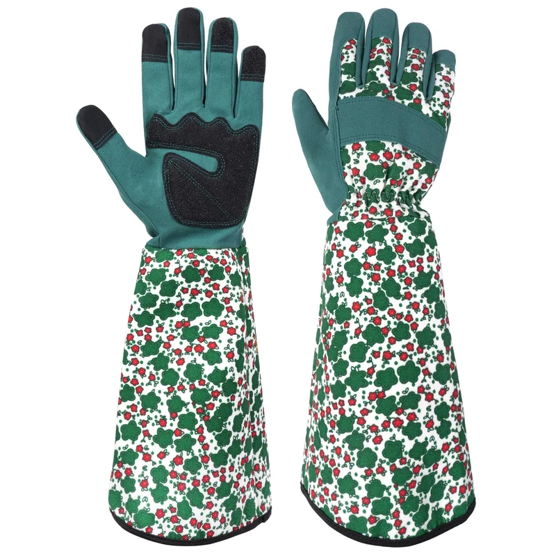 Ainiv Long Green Thorns-Proof Gloves for Women - Large, Lightweight