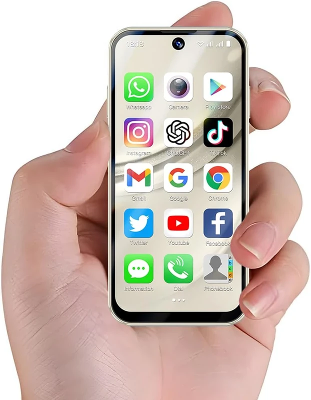 Hipipooo Kids Cell Phone 4G, Unlocked Mini Smartphone for Boys Girls with Android 12, 3GB RAM 32GB ROM, 3.88-Inch Screen, Dual Camera, 1950mAh Battery, Dual SIM（Beige）