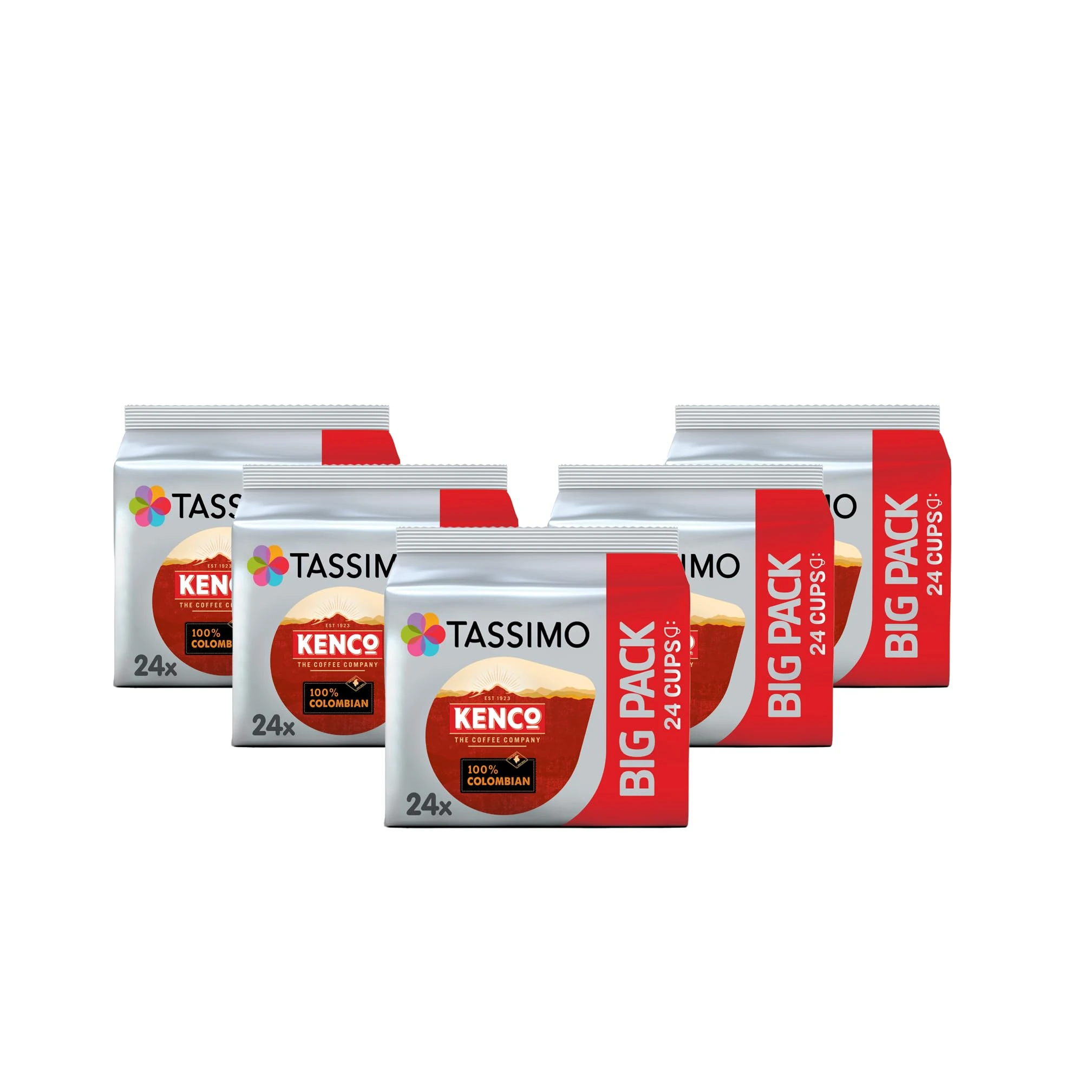 Tassimo Kenco Colombian Coffee Pods X24 (Pack of 5, Total 120 Drinks)