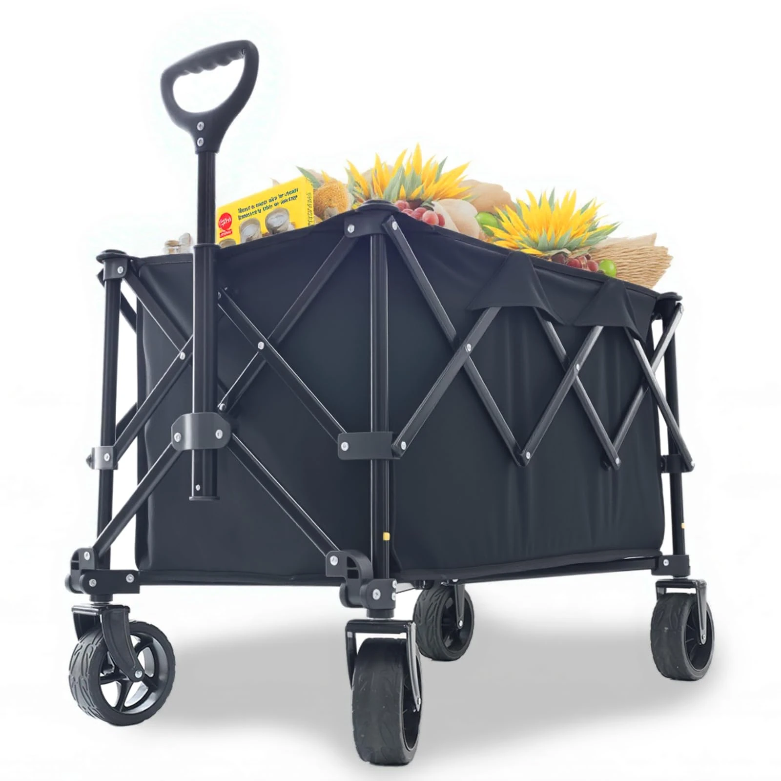 RYGEO Festival Trolley Utility Wagon Cart 140L Capacity with Telescopic Handle for Gardening, Camping, Shopping and Outdoor Sport
