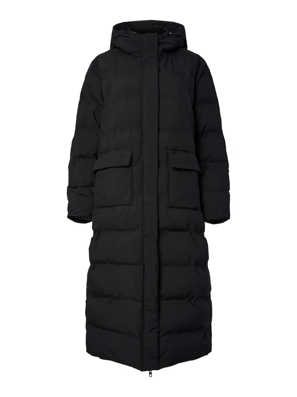 PIECES Women's Pcnorma Long Puffer Jacket Bc, Black, x_s