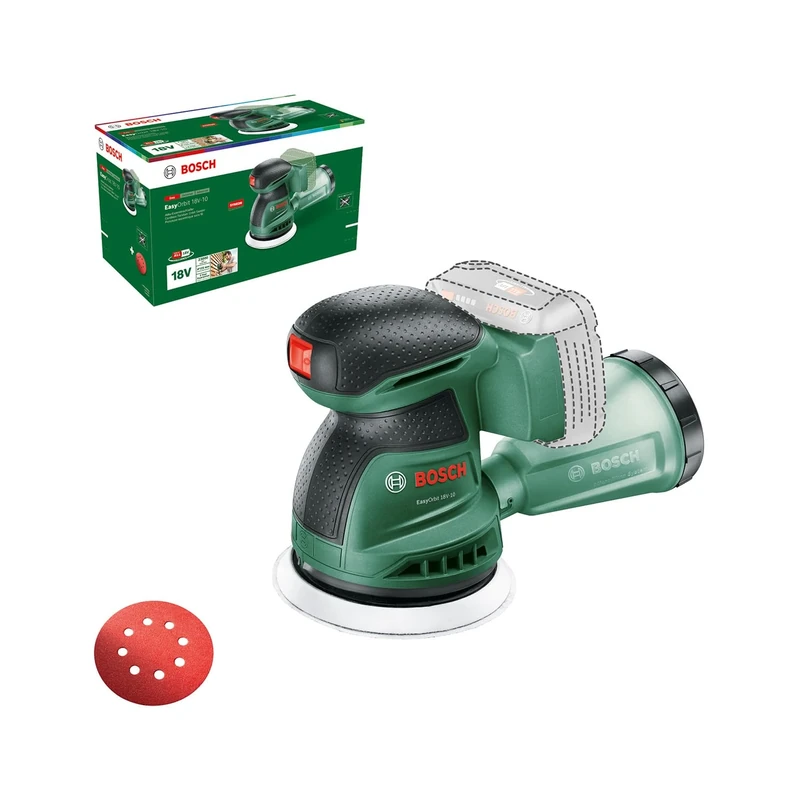 Bosch Cordless Random Orbit Sander EasyOrbit 18V-10 (Sanding on Small to Medium Wooden, Varnished and Painted Surfaces; Diameter: 125mm; 18 Volt System; Without Battery)