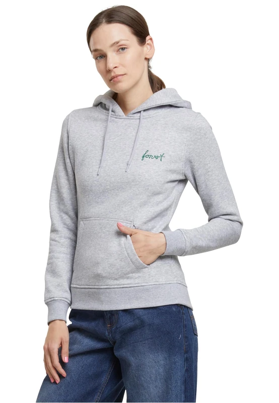 Forvert Women's Heavy Hoodie Napa Hooded Sweatshirt, Heather Grey, M