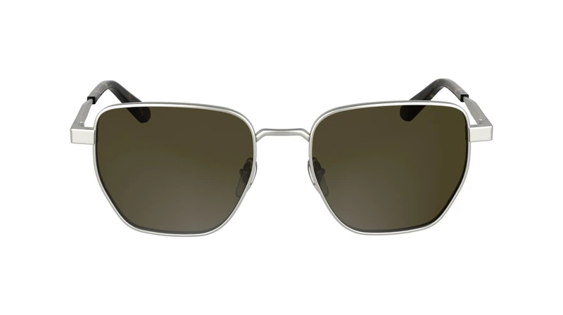 Calvin Klein Unisex Adult Sunglasses CK25100S - Matte Silver with Solid Brown Lens