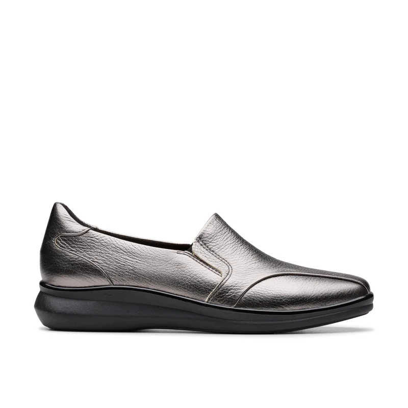 Clarks Lynell Edge Womens Pewter Metallic, 8