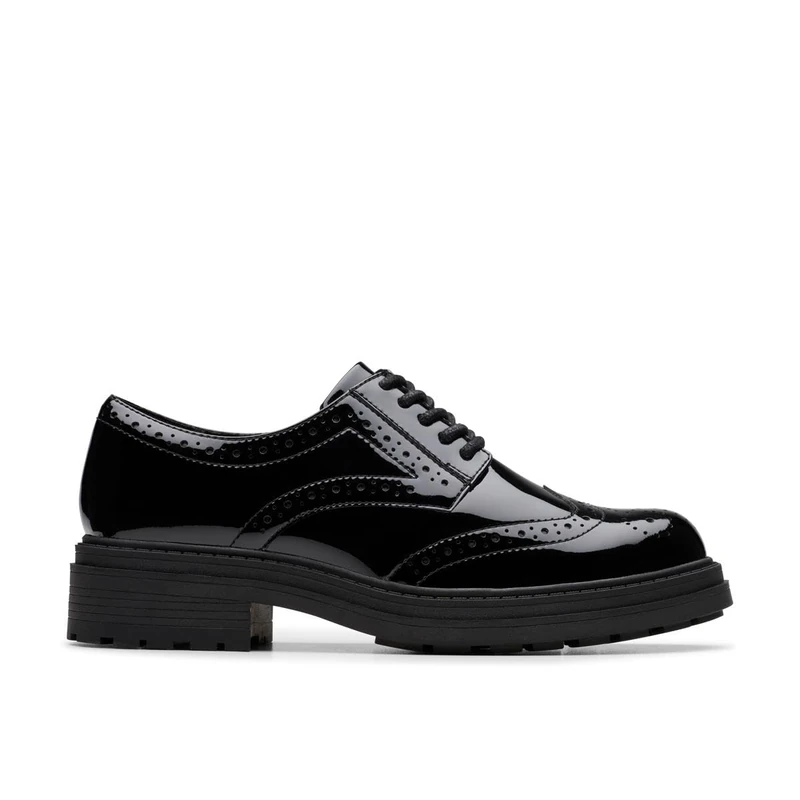 Clarks Orinoco3 Derby Womens Black Pat, 7.5