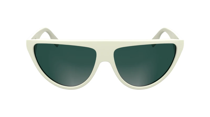 KARL LAGERFELD Women's Sunglasses KL6185S - White with Solid Green Lens