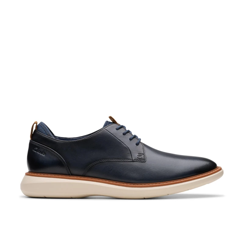 Clarks Brantin Plain Mens Navy Leather, 6.5 - Image 1