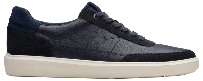 Clarks Men's Brodin Lo Sneaker, Navy Leather, 6.5 UK