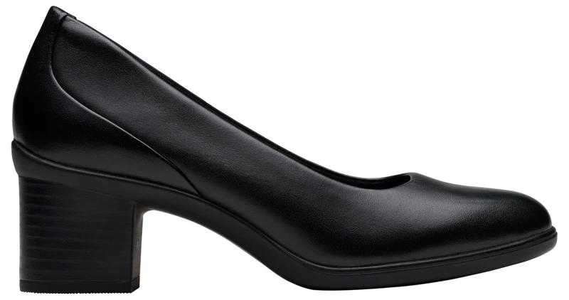 Clarks Shaya Poppy Womens Black Leather, 6