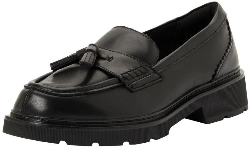 Clarks Lauryl Tassel Womens Black Leather, 7
