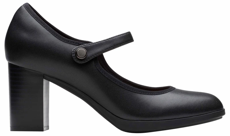 Clarks Bayla Lily Womens Black Leather, 5.5
