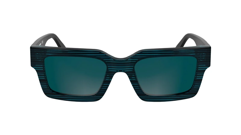 KARL LAGERFELD Unisex Adult Sunglasses KL6182S - Striped Blue with Solid Petrol Lens