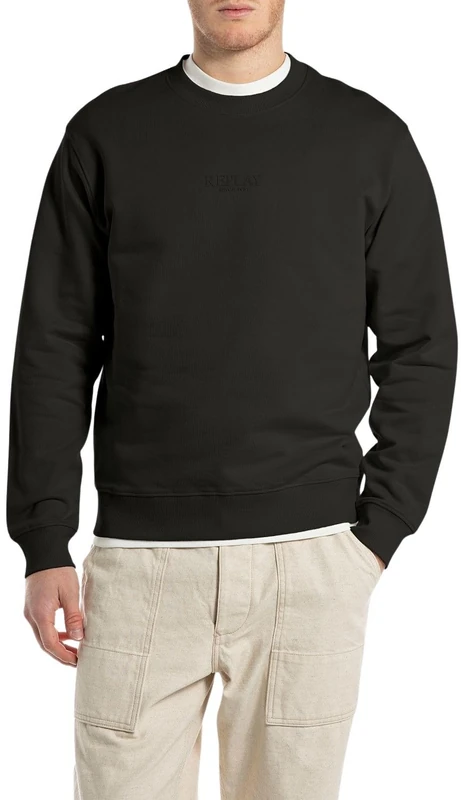 Replay Men's M3187 Sweatshirt, 098 Black, M