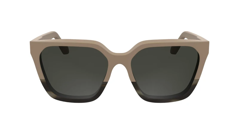 Calvin Klein Women's Sunglasses CK25500S - Rose/Horn Rose with Solid Warm Smoke Lens