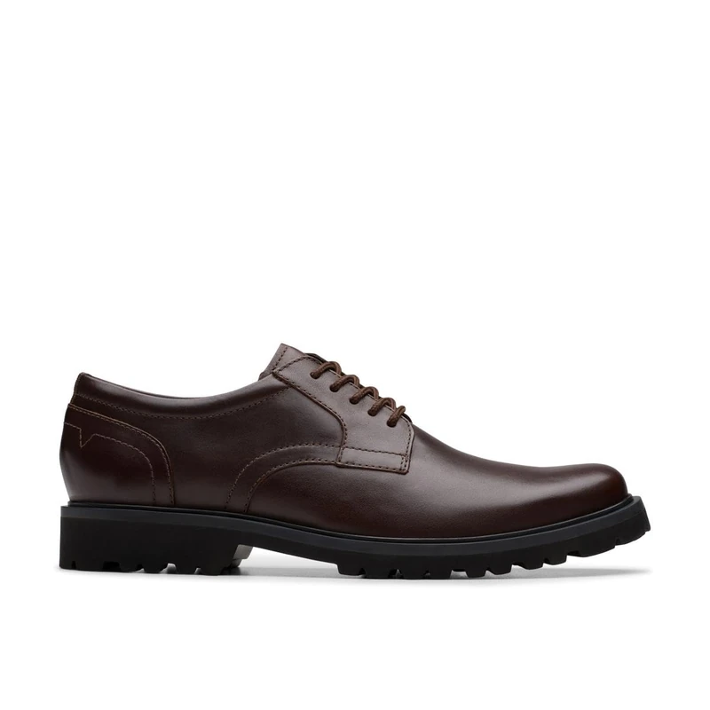 Clarks Berwick Lace Mens Brown Leather Derby Shoes - 7.5 - Image 1
