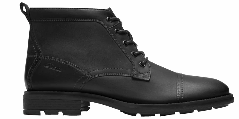 Clarks Emmet Zip Mens Black Distressed, 12