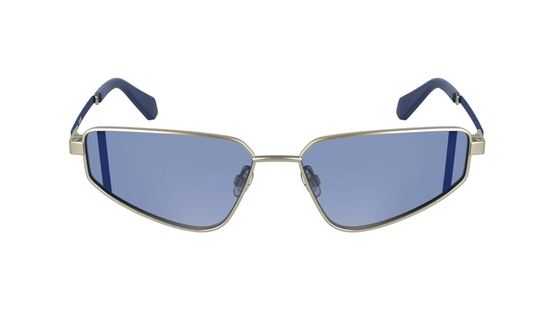 CALVIN KLEIN JEANS Women's Sunglasses CKJ25200S - Matte Light Gold with Solid Blue Lens