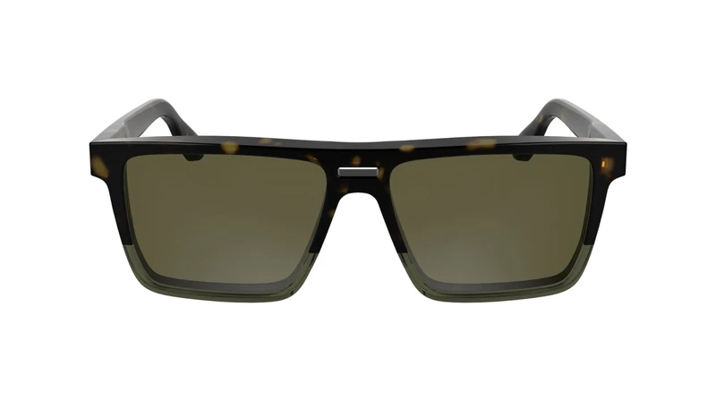 Calvin Klein Men's Sunglasses CK25501S - Dark Havana/Khaki with Solid Brown Lens