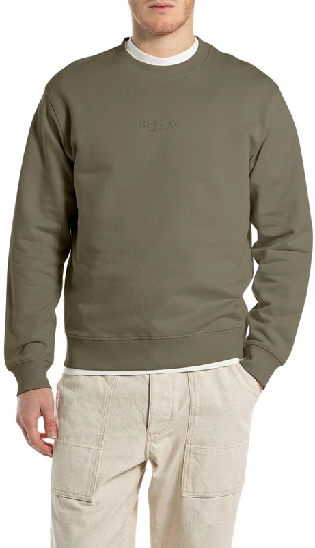 Replay Men's M3187 Sweatshirt, 234 Mud, S