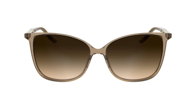 Calvin Klein Women's Sunglasses CK25504S - Transparent Brick with Gradient Brown Lens