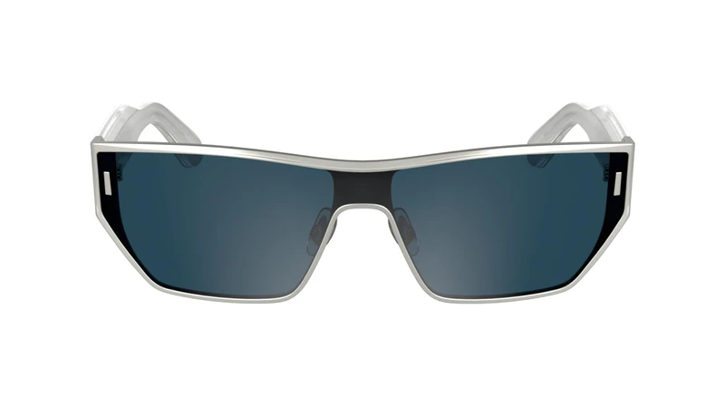Calvin Klein Unisex Adult Sunglasses CK25102S - Matte Silver with Solid Blue Lens