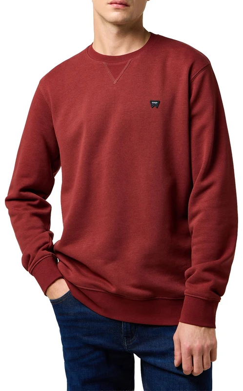 Wrangler Men's Sign Off Crew Sweatshirt, Fired Brick, XXL