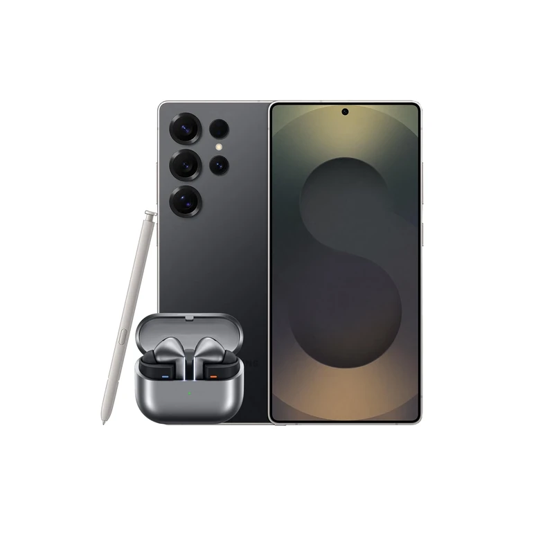 Samsung Galaxy S25 Ultra AI Smartphone, 12GB Memory, 1TB Storage, S Pen Included, Titanium Black and Galaxy Buds3 Pro, Grey (UK Version)