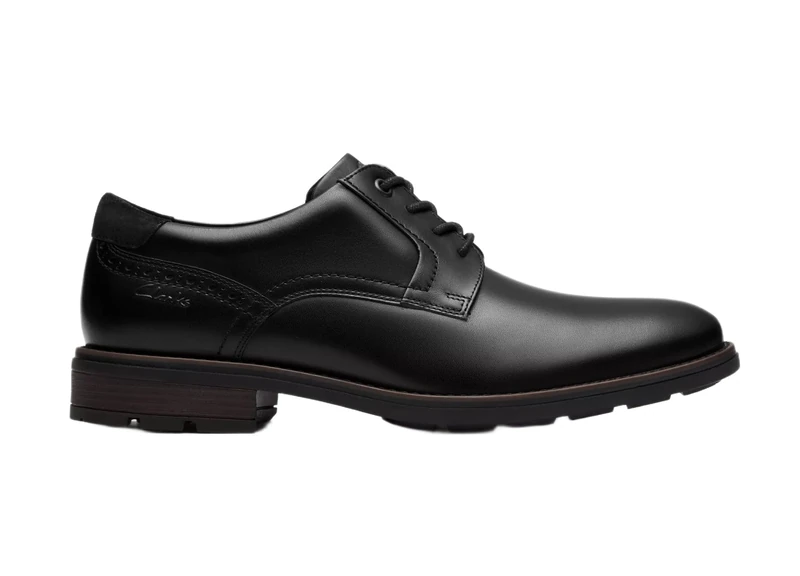 Clarks Emmet Plain Mens Black Smooth, 10.5