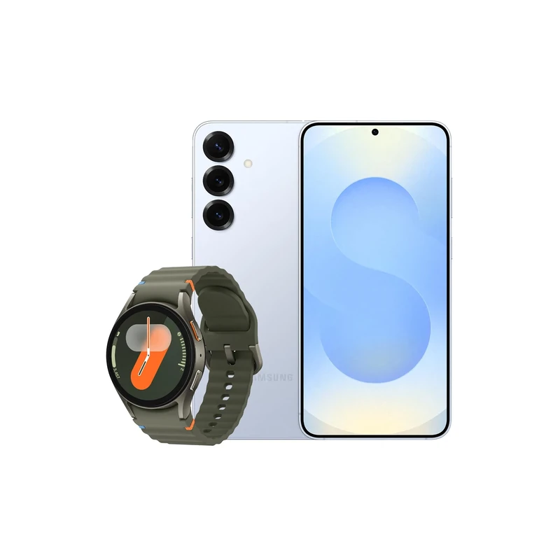 Samsung Galaxy S25+ AI Smartphone, 12GB Memory, 512GB Storage, Icy Blue and Galaxy Watch7 Green, 40mm, Bluetooth (UK Version)