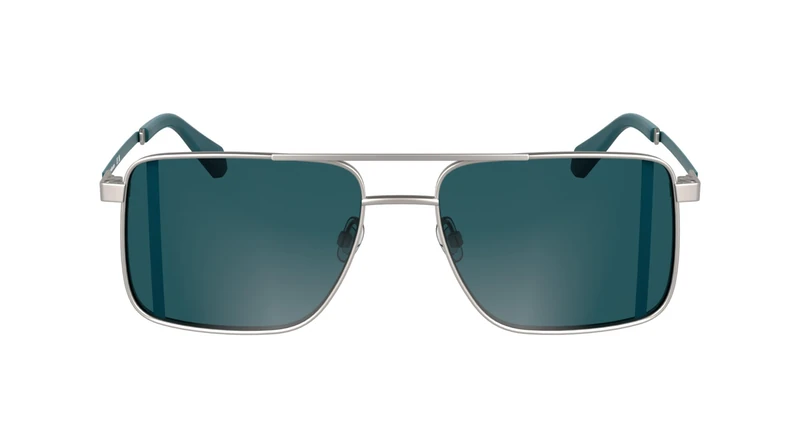 CALVIN KLEIN JEANS Men's Sunglasses CKJ25201S - Matte Light Ruthenium with Solid Petrol Lens
