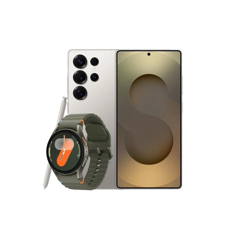 Samsung Galaxy S25 Ultra AI Smartphone, 12GB Memory, 256GB Storage, S Pen Included, Titanium Grey and Galaxy Watch7 Green, 40mm, Bluetooth (UK Version)