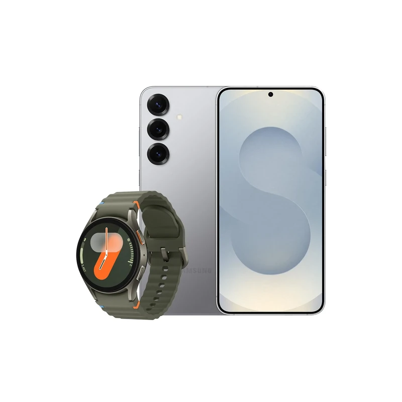 Samsung Galaxy S25+ AI Smartphone, 12GB Memory, 512GB Storage, Silver Shadow and Galaxy Watch7 Green, 40mm, Bluetooth (UK Version)