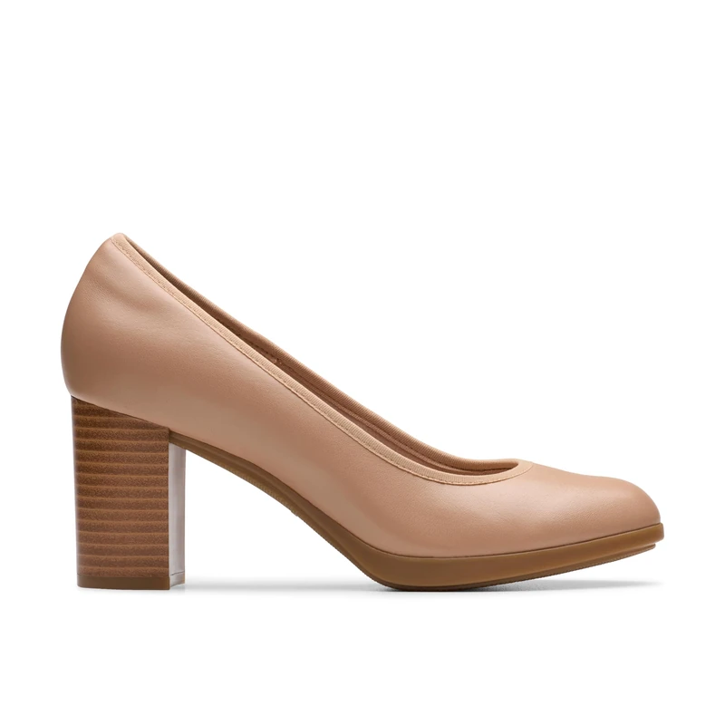 Clarks Bayla Carly Womens Warm Beige Lea, 7.5
