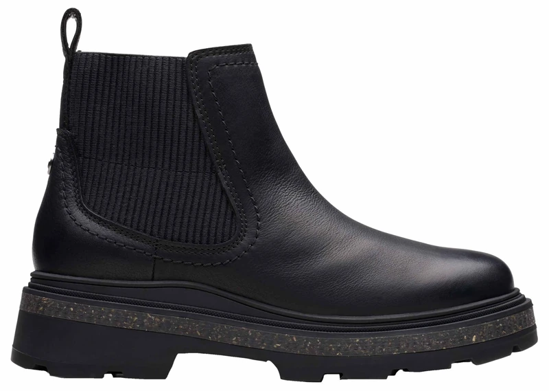 Clarks Premium Women's HencroftStepWP Chelsea Boot, Black Leather, 7 UK