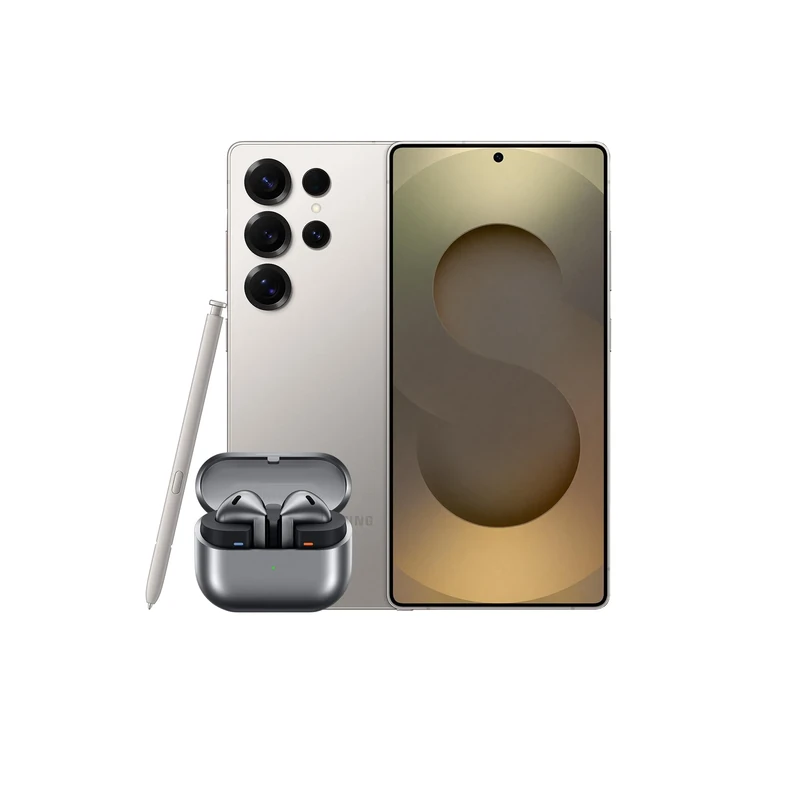 Samsung Galaxy S25 Ultra AI Smartphone, 12GB Memory, 256GB Storage, S Pen Included, Titanium Grey and Galaxy Buds3, Grey (UK Version)