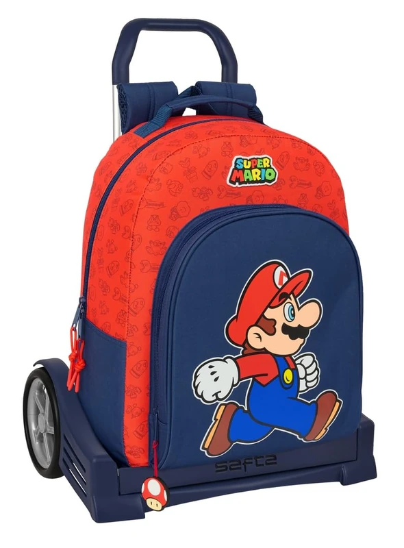 Safta Evolution Trolley Super Mario Trick Wheeled Backpack One Size