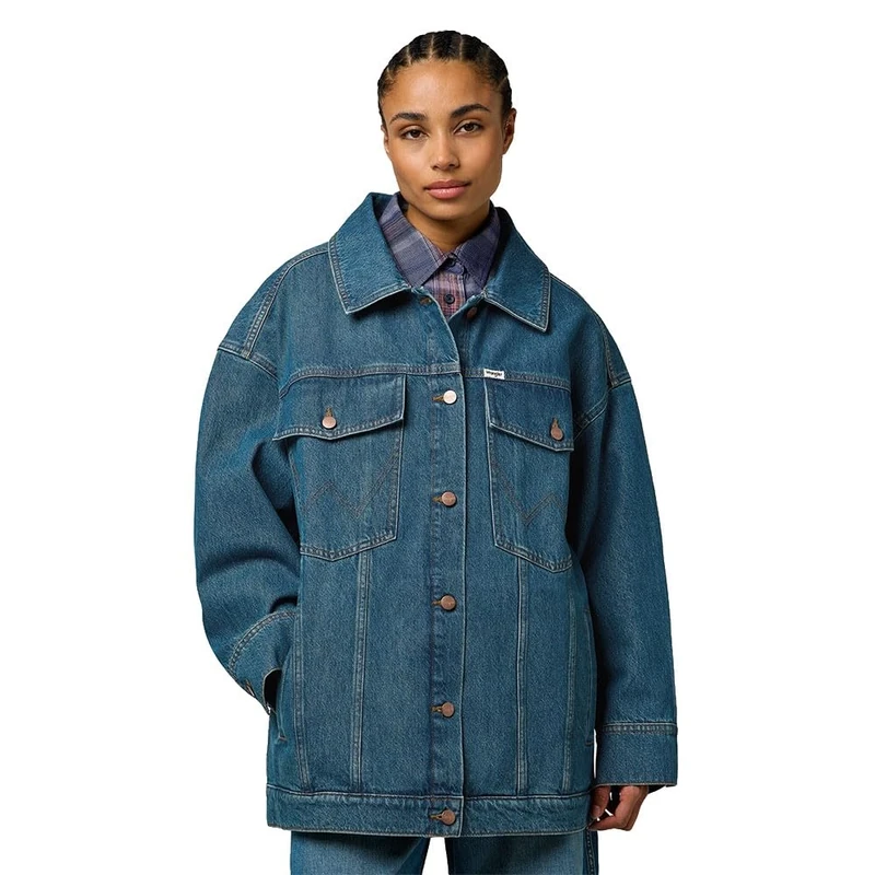 Wrangler Women's Mega Trucker Jacket, Ace, M