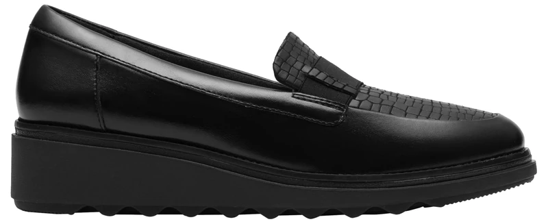 Clarks Women's Sharon Pace, Black Leather, 6 UK
