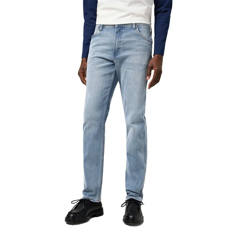 Wrangler Herren-Jeans Greensboro, Regular Fit, Straight Leg Grey Light